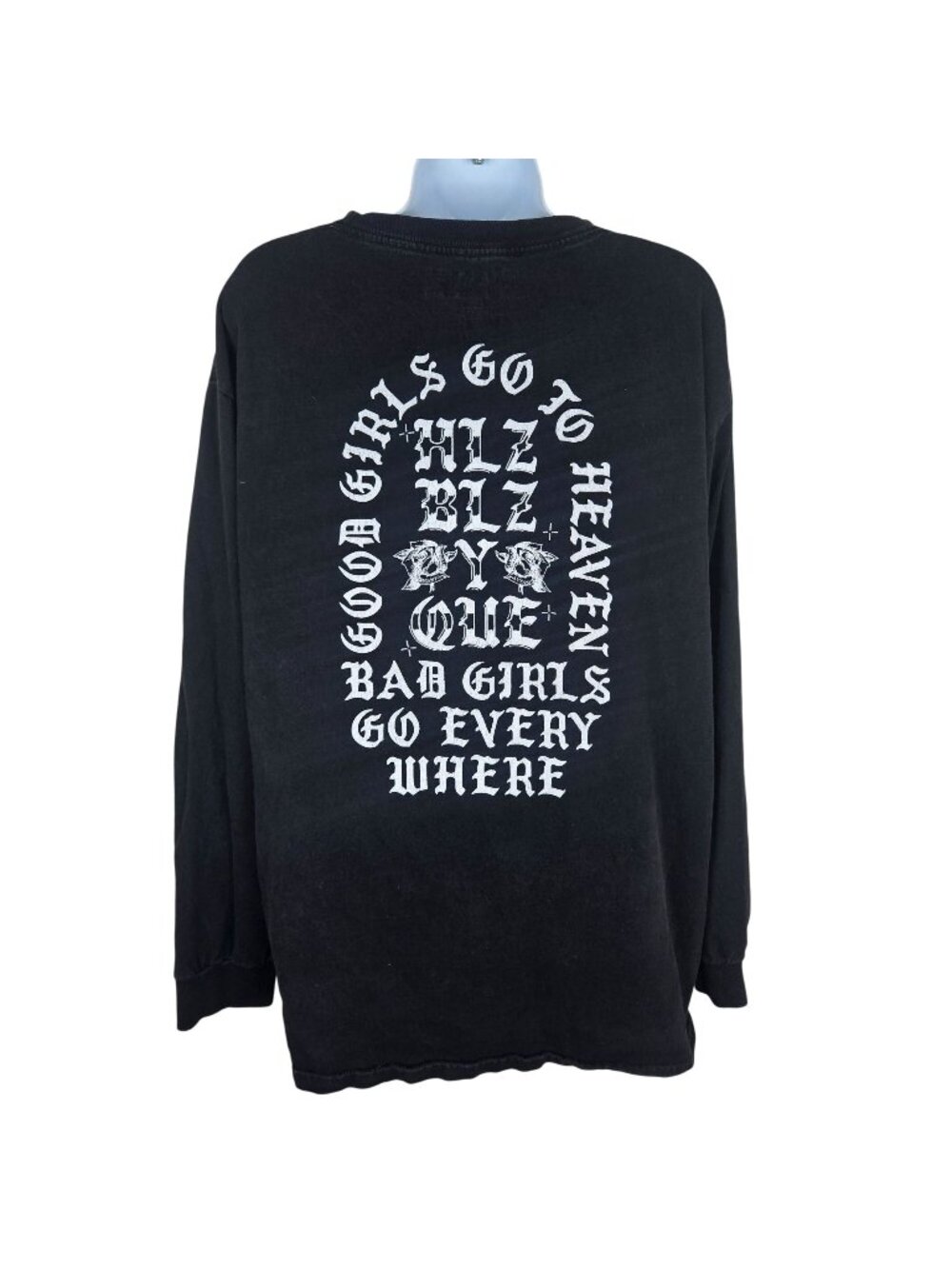 Hellz Bellz Black Long Sleeve T-Shirt Good Girls Go To Heaven Womens L
